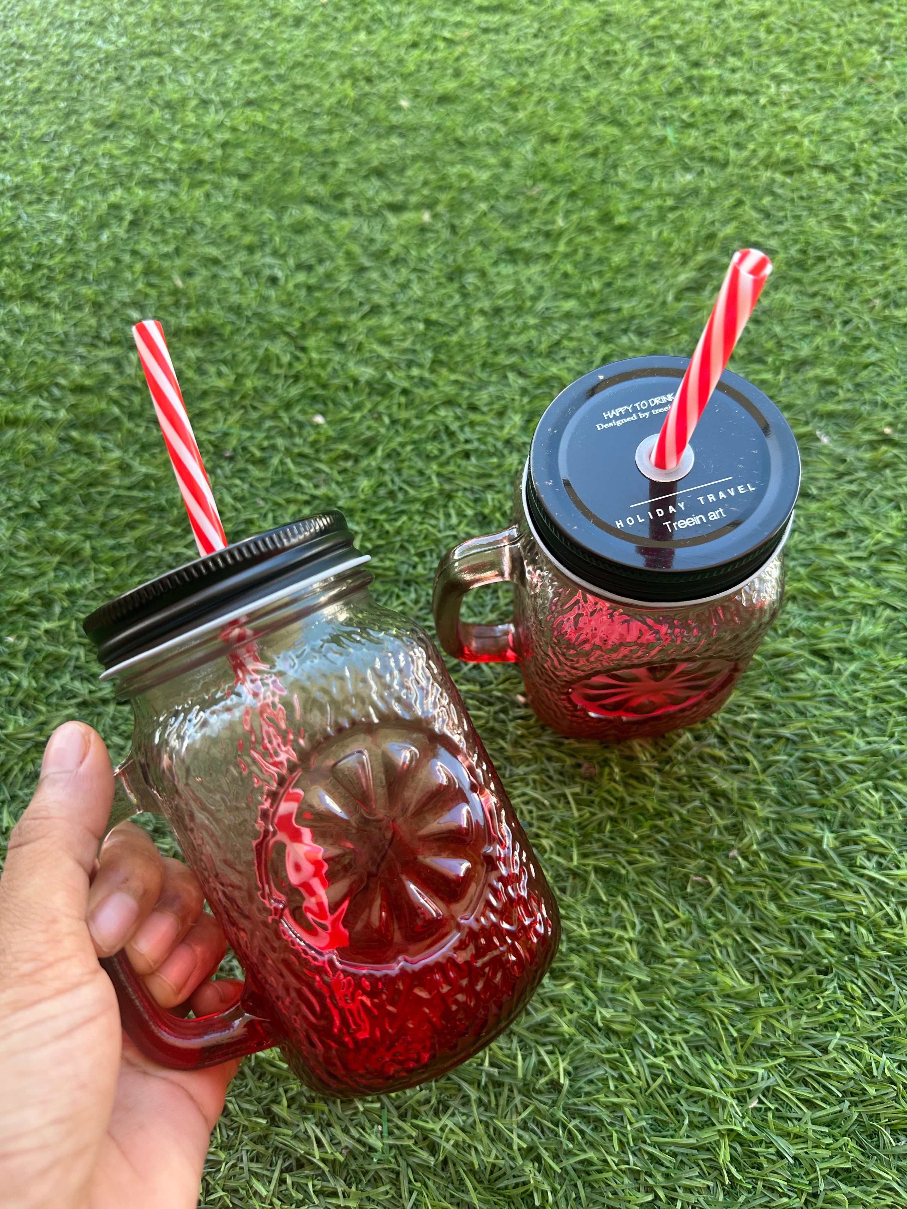 Classy Travel Mason Glass Cup