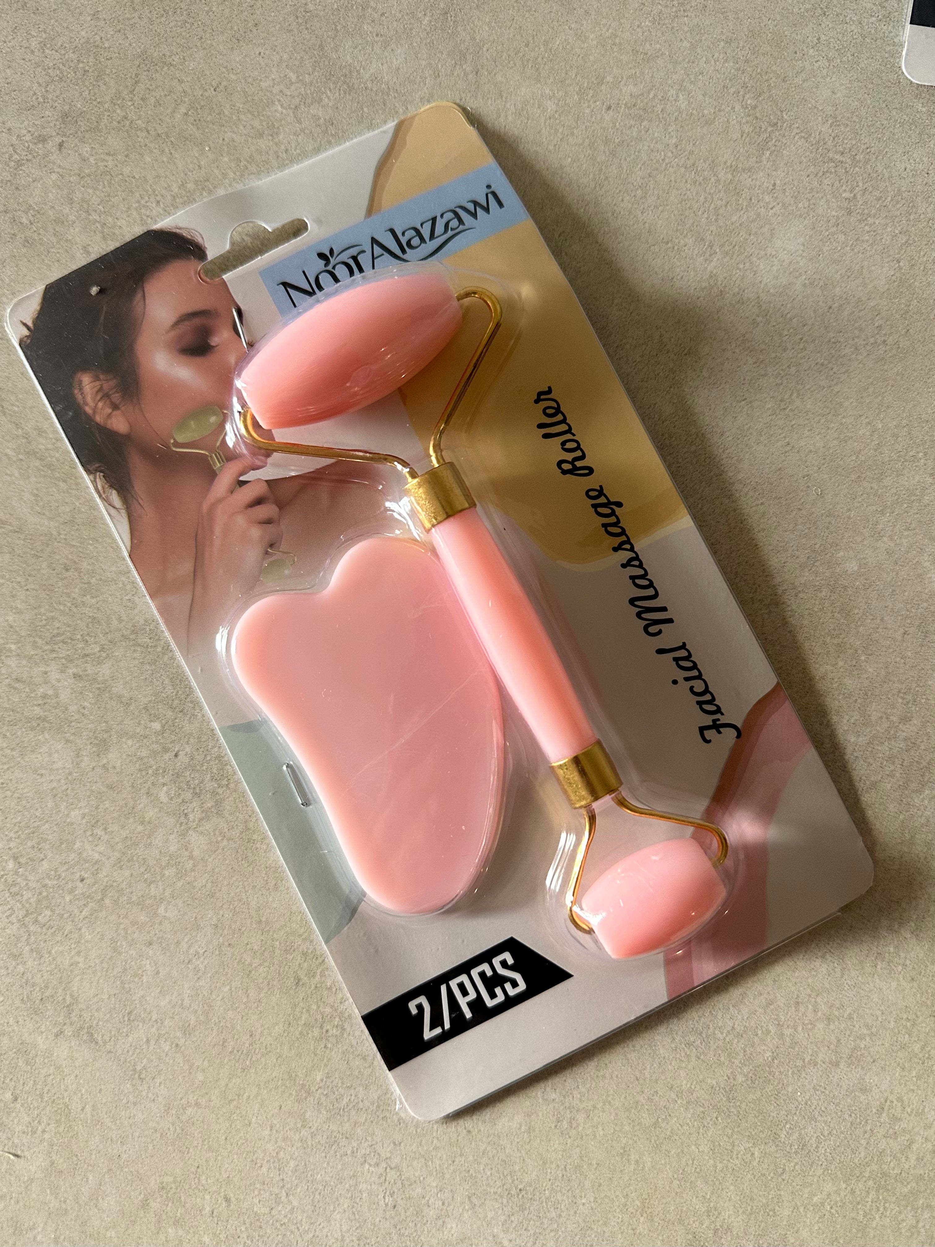 Facial Roller & Massager Set Natural Jade