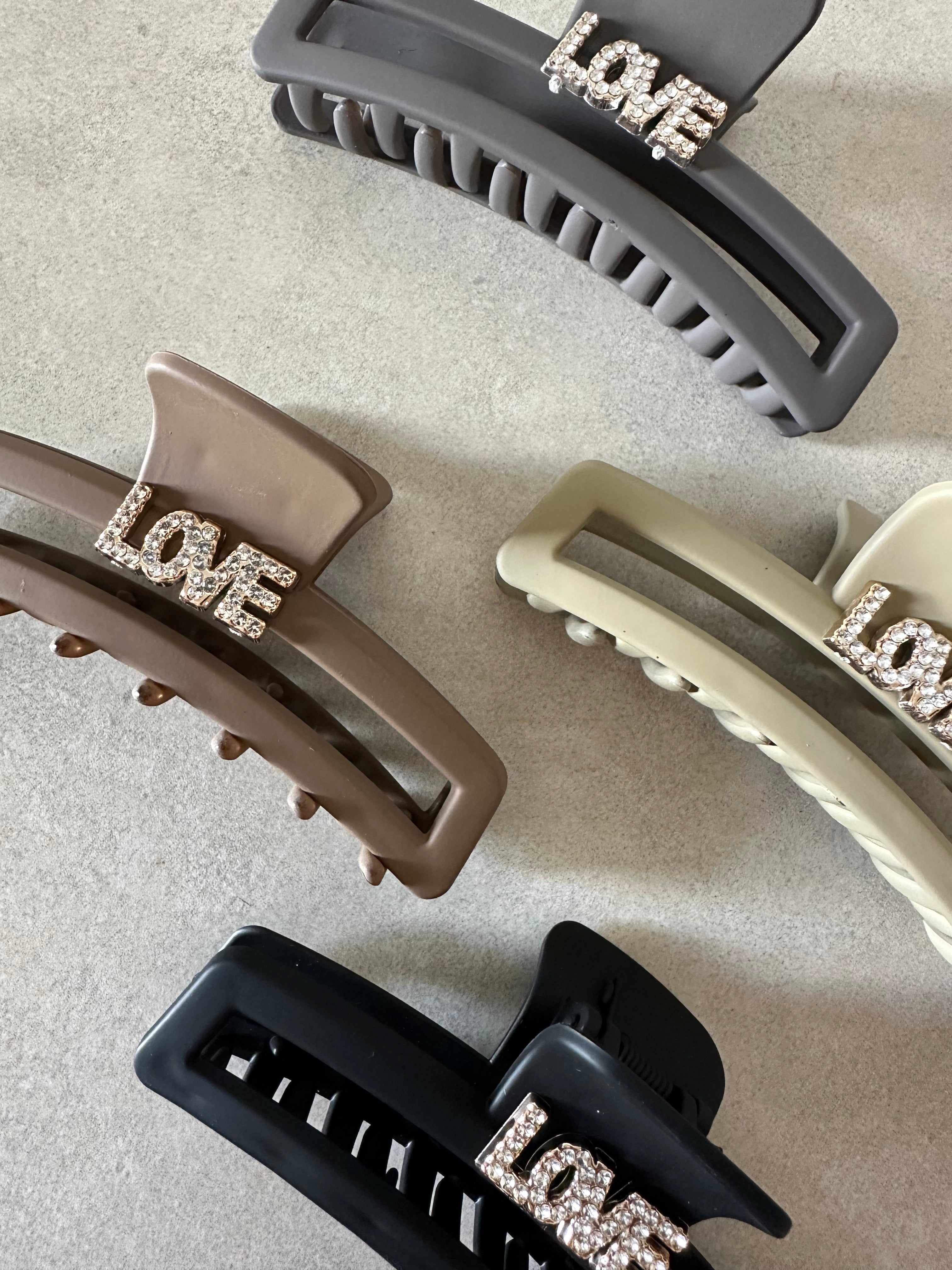 Large Love Hair Claw Clip Matte