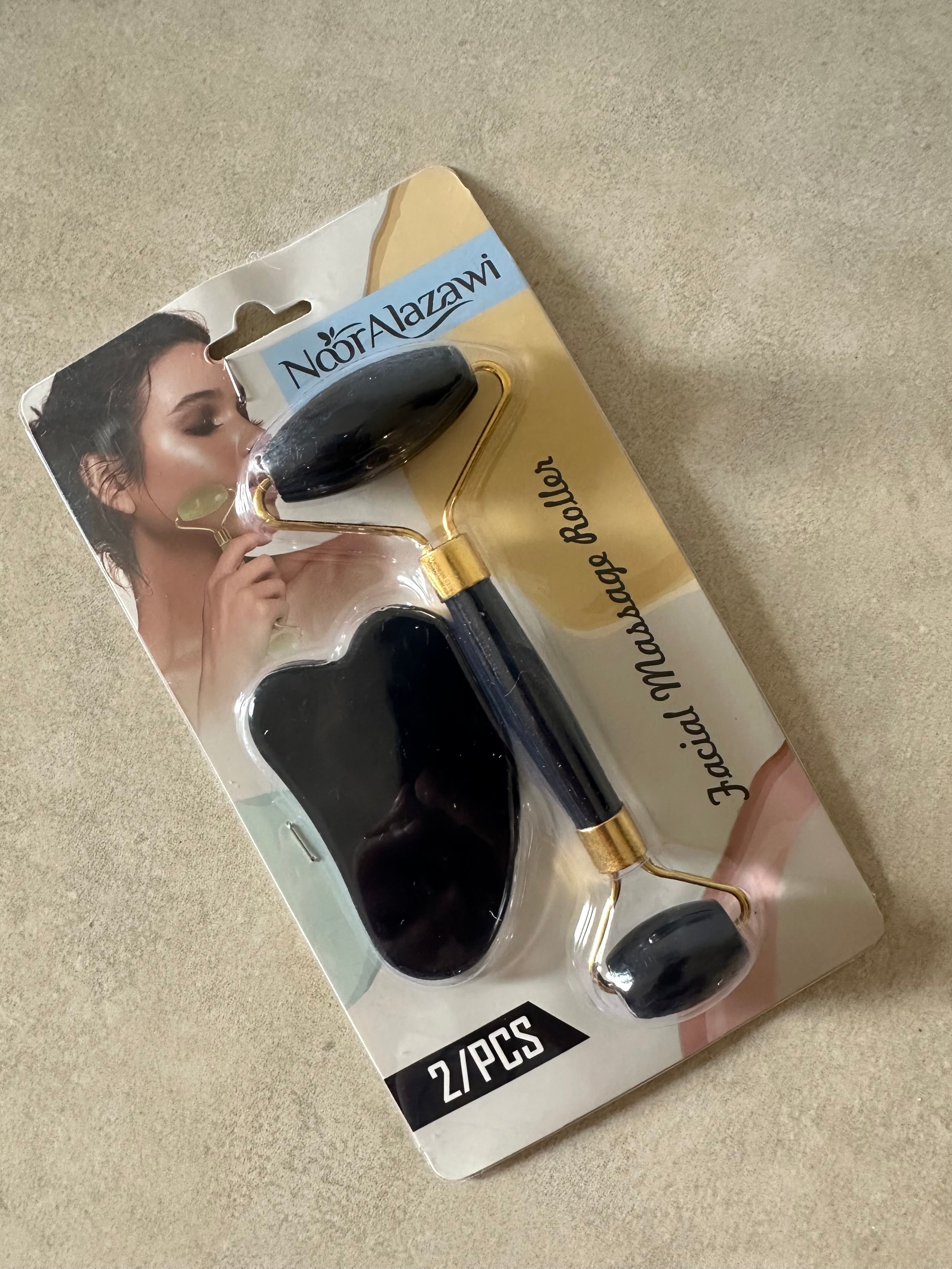 Facial Roller & Massager Set Natural Jade