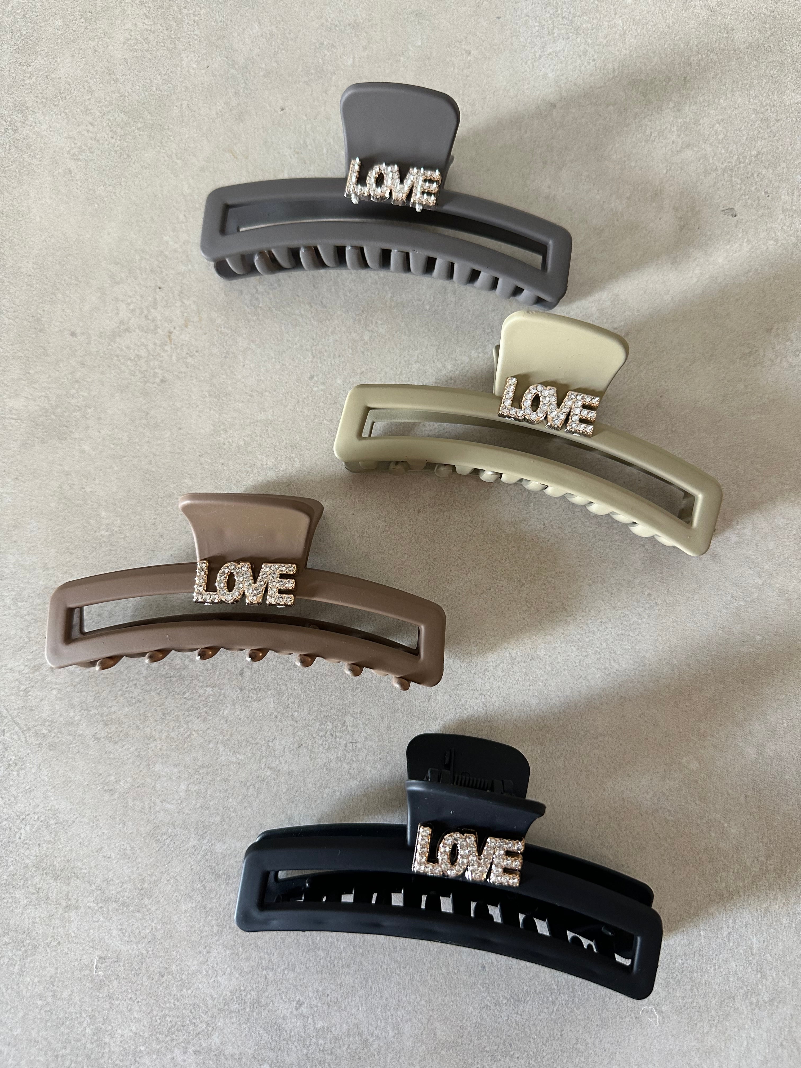 Large Love Hair Claw Clip Matte