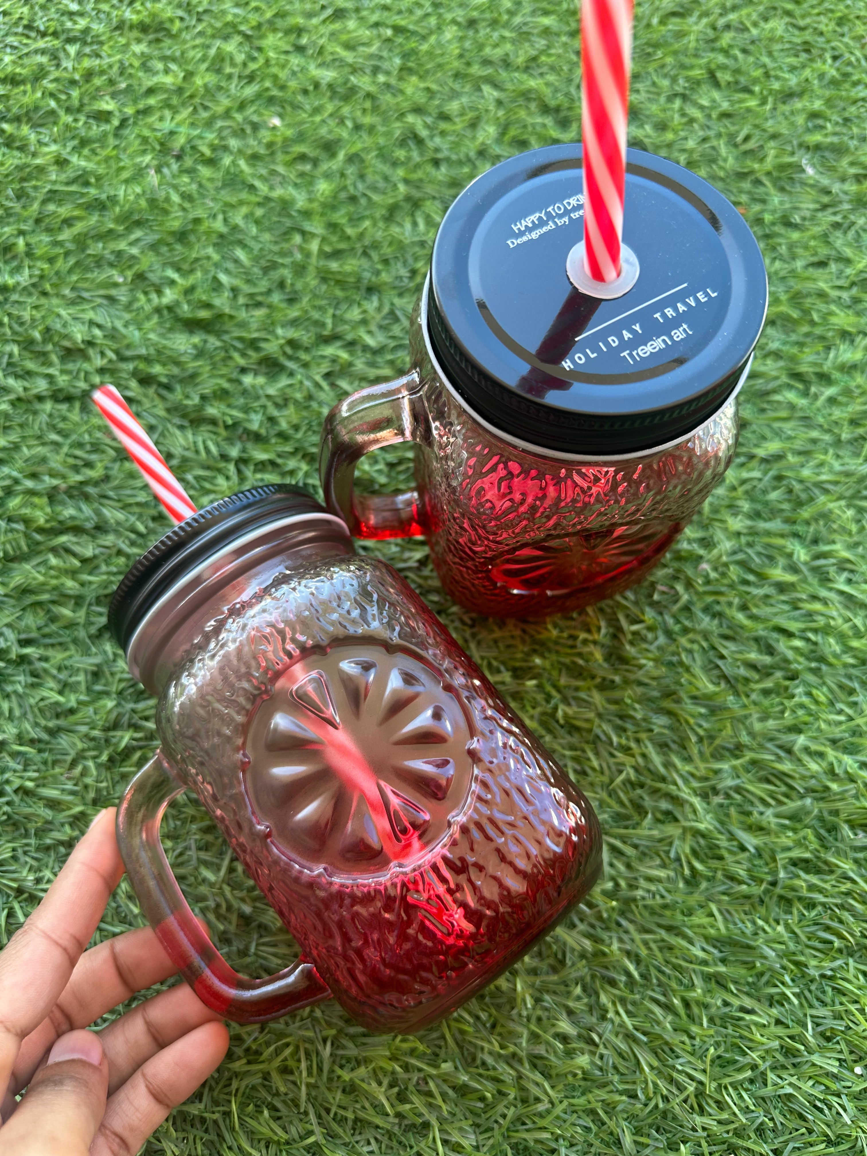 Classy Travel Mason Glass Cup