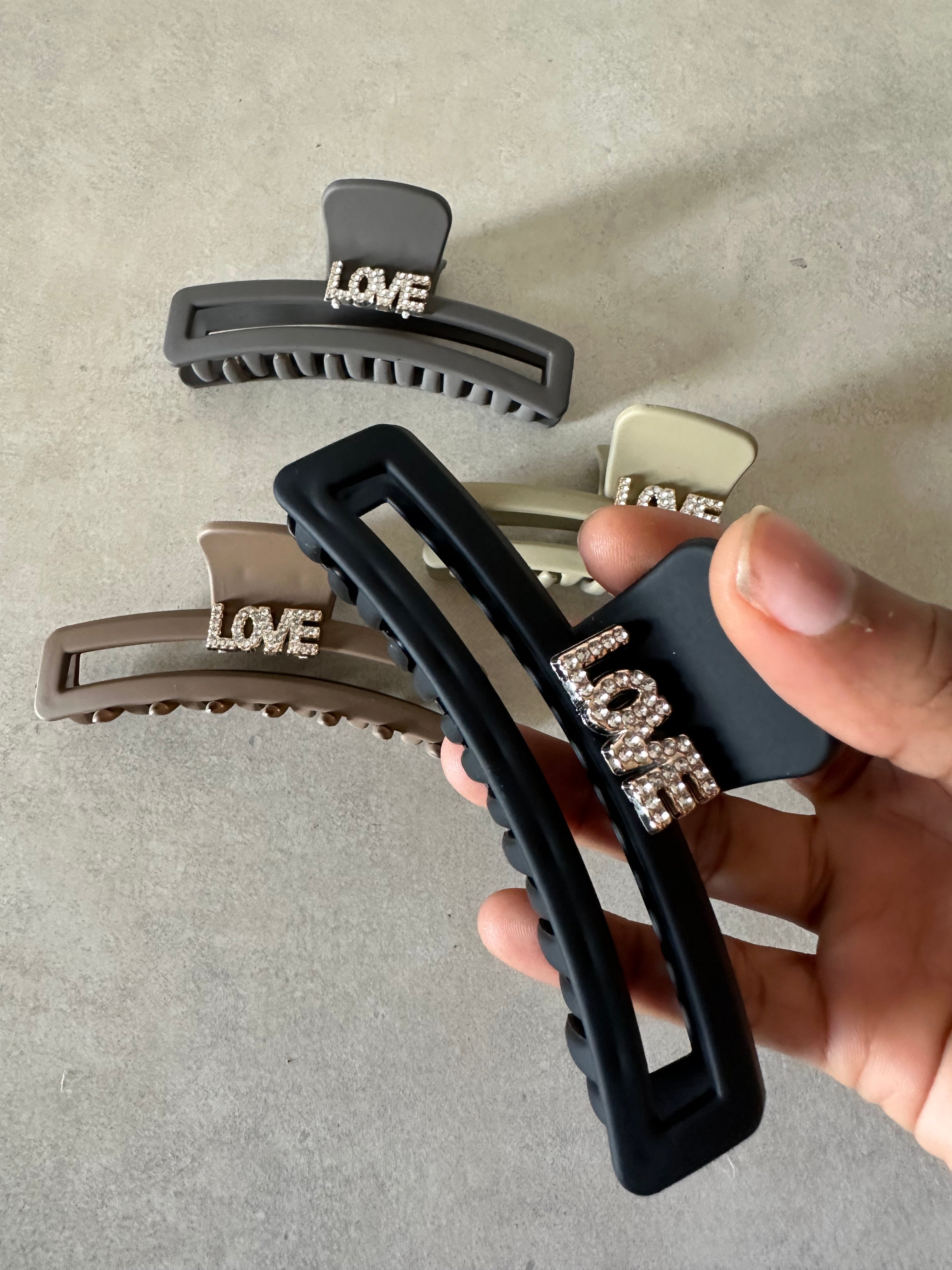 Large Love Hair Claw Clip Matte